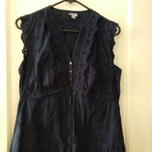 Size S Converse One Star navy eyelet sleeveless tu